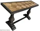 EMPRESS FRENCH PROVINCIAL RECYCLED OAK PEDESTAL HALL TABLE CONSOLE BROWN