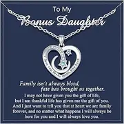 [UPROMI] To My Granddaughter/Daughter/Niece/Bonus Daughter Gifts Necklace, Birthday Christmas Valentines Day Gifts, I Love You to The Moon and Back Necklace