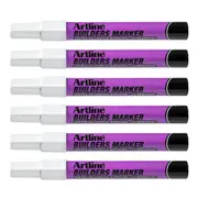 12PK Artline Builders Permanent Marker 2.3mm Bullet Nib UV Resistant Pen White