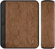 Brown Wood Grain Vintage 2 pcs Shoulder pad for Strap, Release Stress to Your Neck and Shoulders, car seat Belt Cover pad for SUV SUV Van