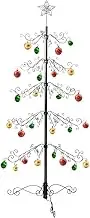 HOHIYA 84 Inch Ornament Display Stand Tree Metal Hook Hanger Christmas Halloween Black