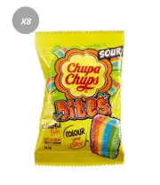 914939 8 x 24G PACKETS CHUPA CHUPS SOUR BITES GUMMY CANDY COLOURFUL FUN SNACKS