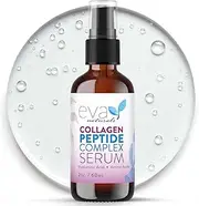 Peptide Complex Serum by Eva Naturals (2 oz) - Best Anti-Aging Face Serum Reduces Wrinkles and Boosts Collagen - Heals and Repairs Skin While Improving Tone and Texture - Hyaluronic Acid & Vitamin E