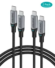 Choetech MIX00073 100W USB Type C Braided Fast Charging Cable 1.8m support 5A-blake braided cable + gray aluminum case*2pcs