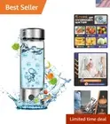 Rechargeable Hydrogen Water Ionizer with Borosilicate Glass - 3-Min Electrolysis