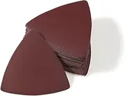 30 Pcs 3-1/8 Inch (80mm) Triangular Hook & Loop Oscillating Multitool Sanding Pads Triangle Sanding Pads 800 Grit No Hole Triangle Sandpaper Detail Sander Sandpaper for Wood Metal Polishing