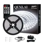 QENLAI 20ft White LED Strip Lights, Upgraded 6500K Dimmable Tape Lights with ...