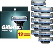 Gillette Mach3 Men’s Razor Blade Refills, 12 Count (Packaging May Vary), Mens Razors/Blades