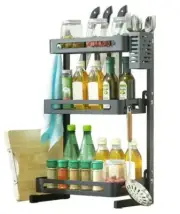Stainless Steel- Mounting Hardware- Large Kitchen Spice Rack Countertop
