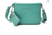 orlandi valentino teal with silver hardware crossbody bag with extra wallet.
