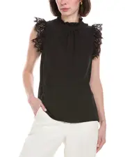 Catherine Malandrino Ruffle Lace Top