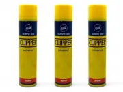 3 x Clipper Universal Premium Lighter FLUID Genuine Butane Gas Refill 300ml