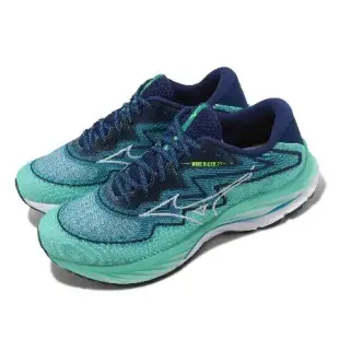 Mizuno 慢跑鞋 Wave Rider 27 SSW 超寬楦 男鞋 綠 藍 避震 運動鞋 美津濃 J1GC2376-01