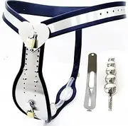 HCUDFN SM Chastity Belt Anal Plug+Vagina Metal Underwear Stainless Steel Chastity Device Fully Adjustable Sex Toys For Woman(Black Schwarz,Waist 88~96cm)