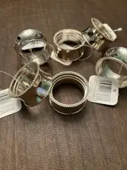 Silver Tone Beaded Napkin Rings Bed Bath Beyond “Beaded Elegance” Set of 6