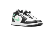 Jordan 1 Mid White/Green Glow-Black (DQ8423 103) Big Kids 6.5Y Fits Women size 8