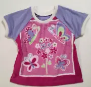 All natural cotton toweling T shirt style dribble Bib/Coverall/Smock Butterflies