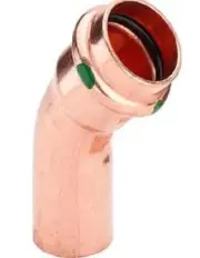 Viega PROPRESS WATER ELBOW 45-Degree 1600kPa Male & Female, Copper- 25mm Or 32mm