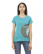 Trussardi Action Mandala TShirt Short Sleeve - Tops - Light Blue -Size XL
