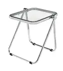 LeisureMod Lawrence Modern Rectangular Folding Side Table with Aluminum Frame