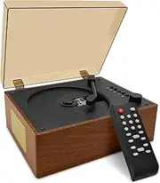 Retro CD Player Portable with Speakers - Bluetooth Desktop Knit for Home, Rechargeable Battery, Small Vintage CD Player with Bluetooth Input, USB Playback and AUX in