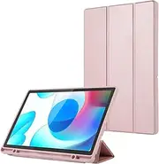 Full Protective Case Compatible with Samsung Galaxy Tab A8 10.5-Inch 2022 (SM-X200/X205/X207) Case with Pencil Holder,Trifold Stand Smart Cover with Soft TPU Back, Auto Sleep/Wake(Pink)