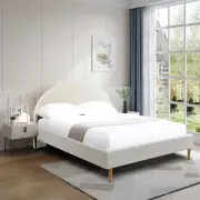 Foret Bed Frame Queen Double Single Mattress Base Arched Beds Platform Fabric