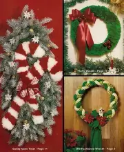 Candy Cane Wall Decor & Wreath Patterns - Vintage #404 Macrame A Merry Christmas