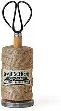 Nutscene Salvaged Mill Bobbin Holder with Spool of Twine BOBBT Red
