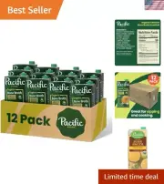 Savory Organic Unsalted Chicken Bone Broth - Convenient 32 oz Carton Pack of 12