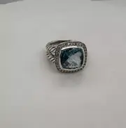 David Yurman Silver Blue Topaz Ring, R12308DSS