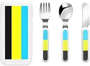 Flag Of The Sultanate Of Burongan 3 Piece Set For Camping Stainless Steel Flatware, Spoon, Fork, Knife, Ideal For Outdoor