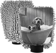 XYMZR Absorbent Microfiber Car Wash Mitt Dog Bathtub Funny, Funny Cute Anime Scratch Free for Cars Cleaning, Home Cleaning Mitts, 2 Pack, 10.24” L x 7.09” W