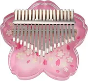 VEAUUTAY Acrylic Kalimba 17 Key Transparent Kalimbas Beginner Thumb Piano Professional Music Keyboard Instrument with Petals Easy Install Easy to Use