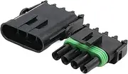 BWPEXZ 5/20/100 Sets of 1 2 3 4 6Pin Way Compatible with 2.5 GM Automotive Male and Female Weather Resistant Package Electrical Sockets Automotive Connectors(4P Single Whole Sets,20sets)
