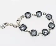 New 100% UNO de 50 Brand Grey Crystals Fearless Mademoiselle Bracelet PUL2142GR