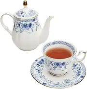 Qinghua Porcelain Coffee Set with Gold Gilding