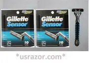 *20 Gillette Sensor Razor Blades Cartridges Refills Shaver Handle Fit Excel 3 5