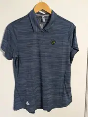 NWT WOMEN'S ADIDAS SPACEDYE POLO, SIZE: L, COLOR: CREW NAVY/WHITE (J550)