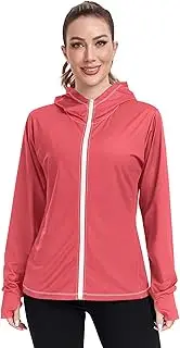[GAIGEO] Women's Rash Guard Swim Sun Shirt UV Protection Zipper Hoodie Tops SPF 50+ Alizarin Crimson S