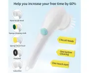 5 In 1 Electric Spin Scrubber Portable Power Cleaning Brush Handheld Scrubber