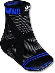 Pro-Tec Athletics 3D Flat Premium Ankle Sleeve, Black/Blue, Medium