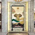 掛毯東南亞民宿吉祥如意客廳掛布玄關大象玄關裝飾畫書房壁毯壁掛