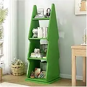 Rotating Bookshelf,360° Display Spinning Book Shelf, 4 Tier Children Tree Shape Bookcase for Kindergarten Bedroom Living Room(Green)
