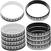 WEKAMOS Musical Note Bracelets Set 12 Pcs Piano Key Silicone Wristbands for Parties Concerts Music Lovers