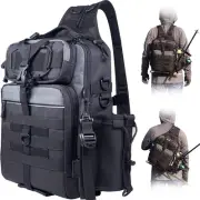 Ergonomic Fishing Backpack: 1000D Nylon Large Tackle Bag with Reflective Safety