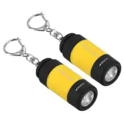 2.1" Mini Rechargeable LED Keychain Flashlight USB Charging 2 Pack Yellow