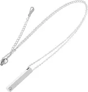 [HAWILLOSCH] Stainless Steel Diamond Necklace Necklaces for Men Couples Necklace Mens Necklace Chains Women Neck Chain Bar Necklace Simple Necklace Men Necklace Chain Necklace Men Silver Zircon