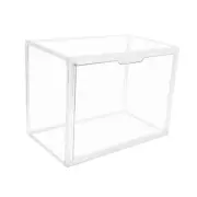 Clear Stackable Plastic Storage Bins with Magnetic Transparent -1 Pack