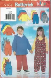 Butterick Sewing Pattern 5164 Top Jumpsuit Pants Child Size 5-6X